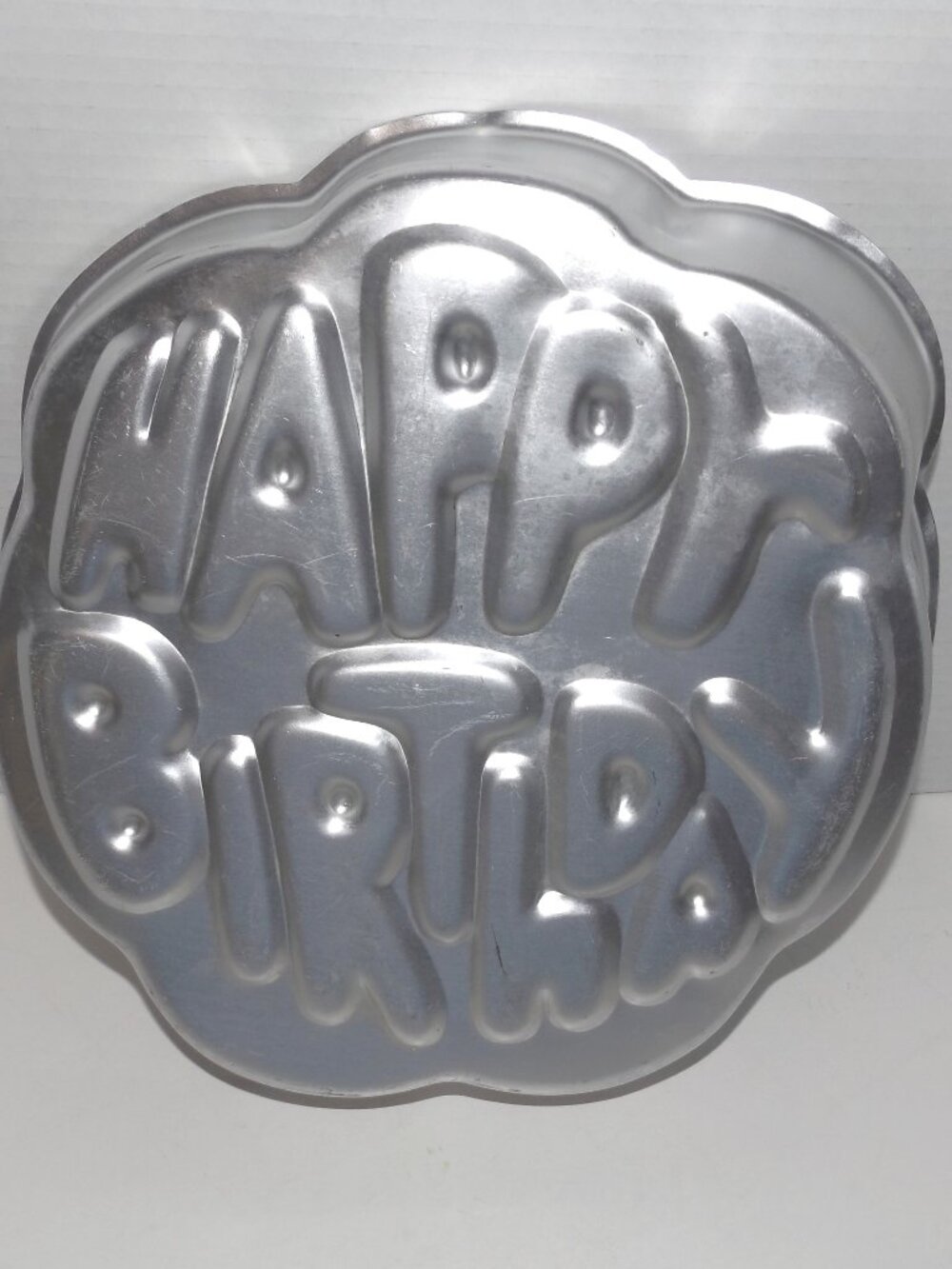 1980 Wilton Happy Birthday 11” Aluminum Cake Mold #502-2405